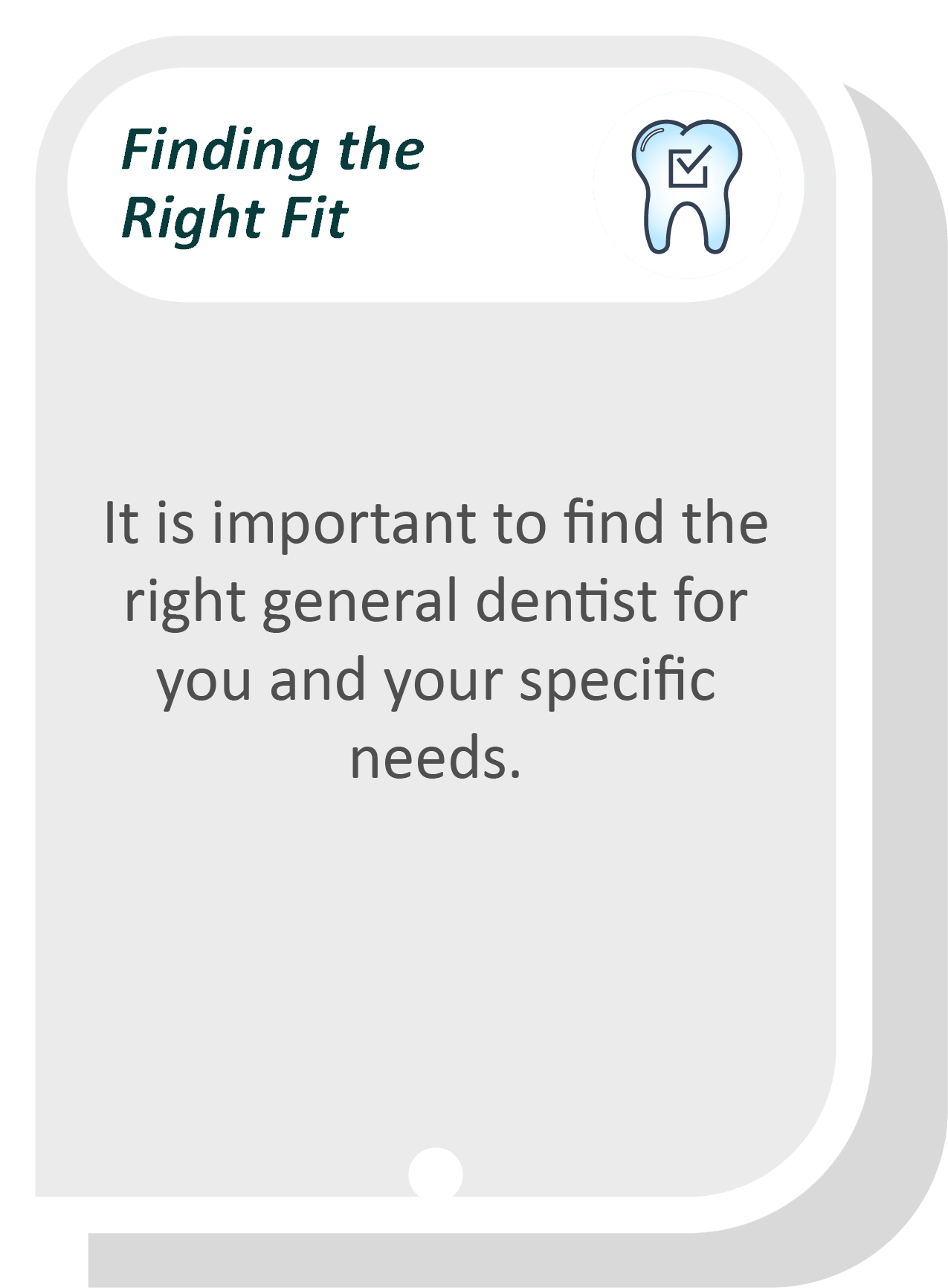 General dentist infographic: It is important to find the right general dentist for you and your specific needs.