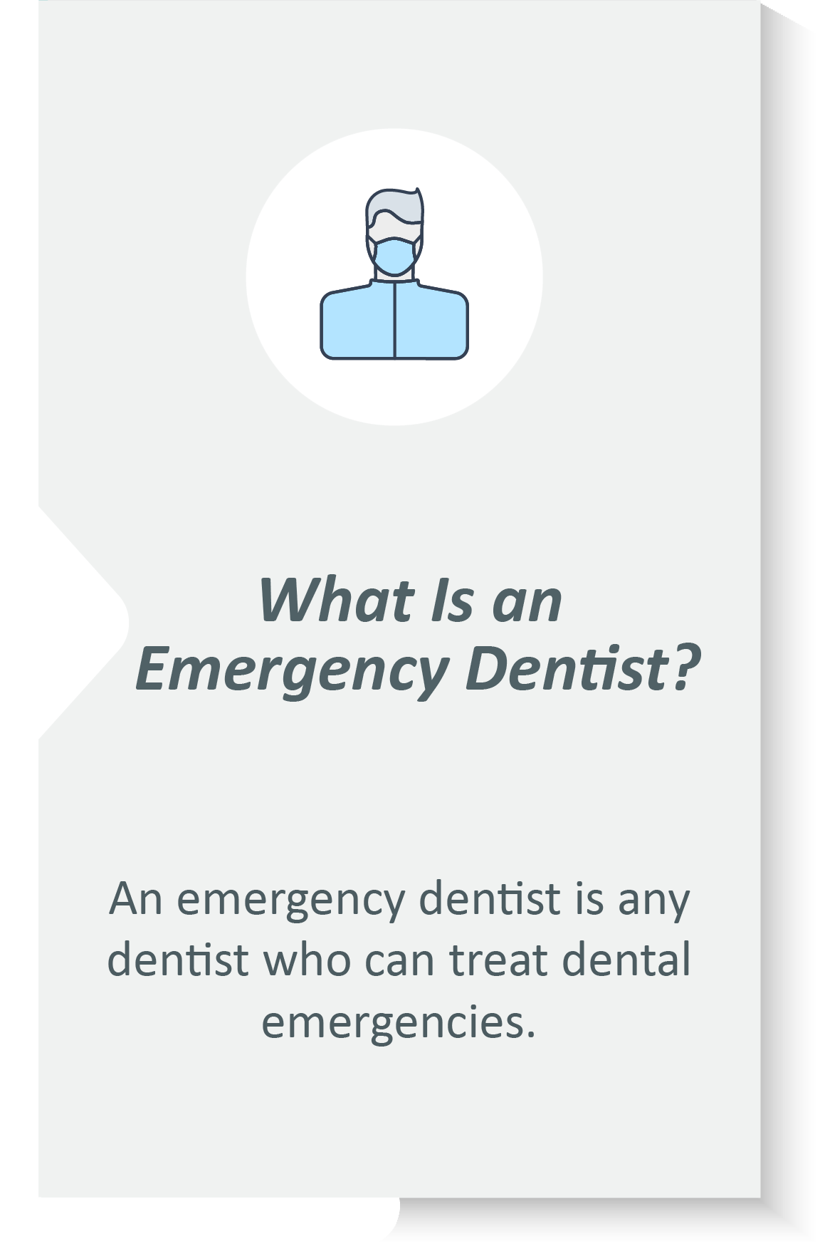 Emergency dentist infographic: An emergency dentist is any dentist who can treat dental emergencies.